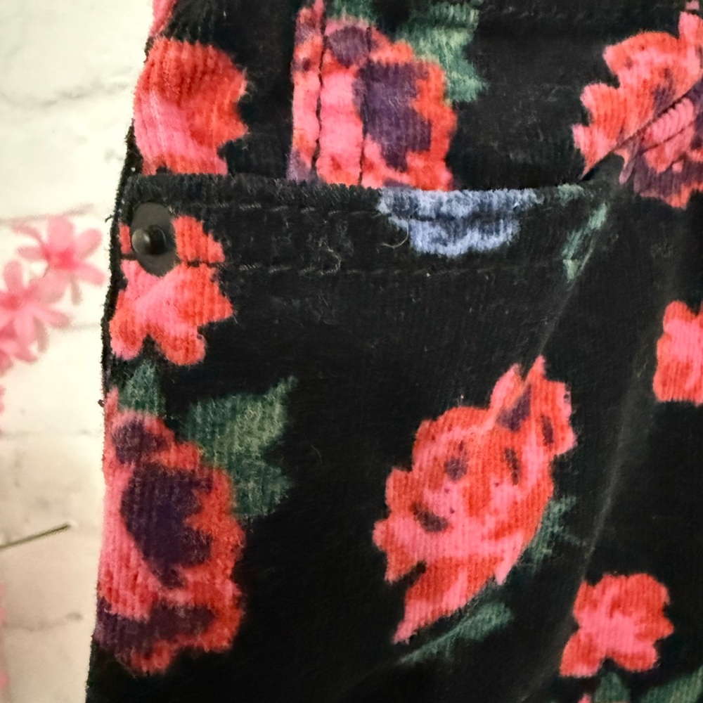 Floral Velvet Shorts/ Bottom in Black and Pink